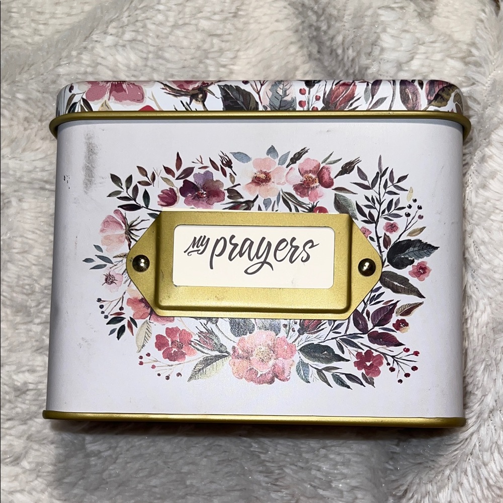 Floral Prayer Box with Gold Accents